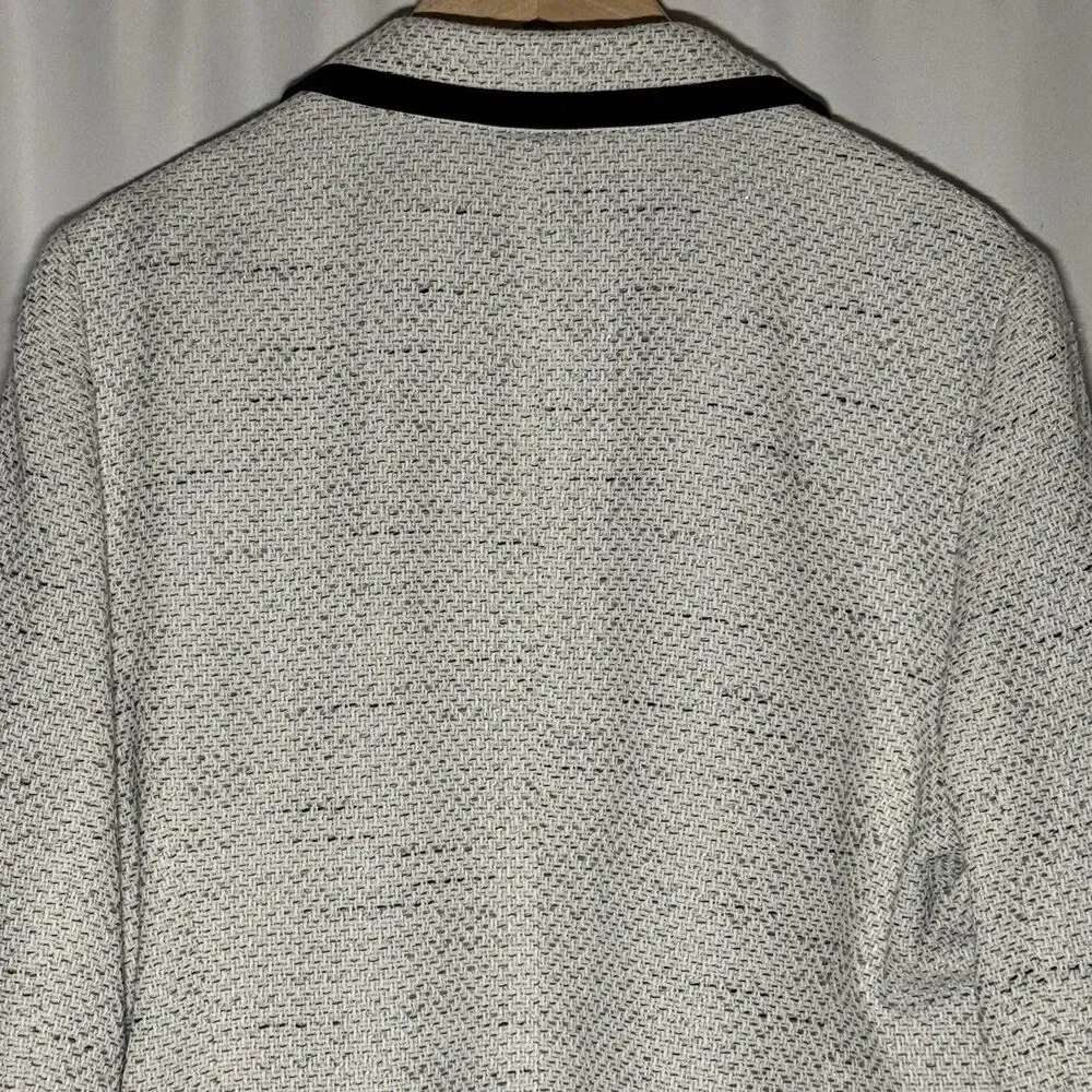 Kasper Tweed Contrast Black White 3 Button Women's Blazer Jacket Plus Size 18 - Picture 11 of 16